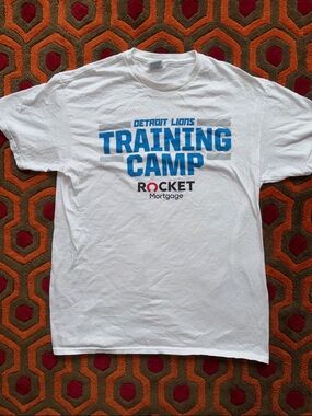 MAKE OFFER! Delta White Detroit Lions Training Camp T-Shirt Med.